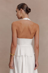 River Halter Neck Sleeveless Top - White
