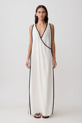 Arcadia Crossover Coverup Maxi Dress - White