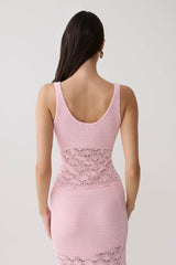 Atlantis Crochet Knit Top - Baby Pink