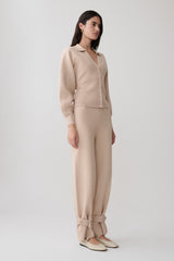 Blaine Knit Blouson Sleeve Cardigan - Oat Marle