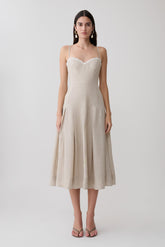 Taylor Linen Midi Dress - Natural