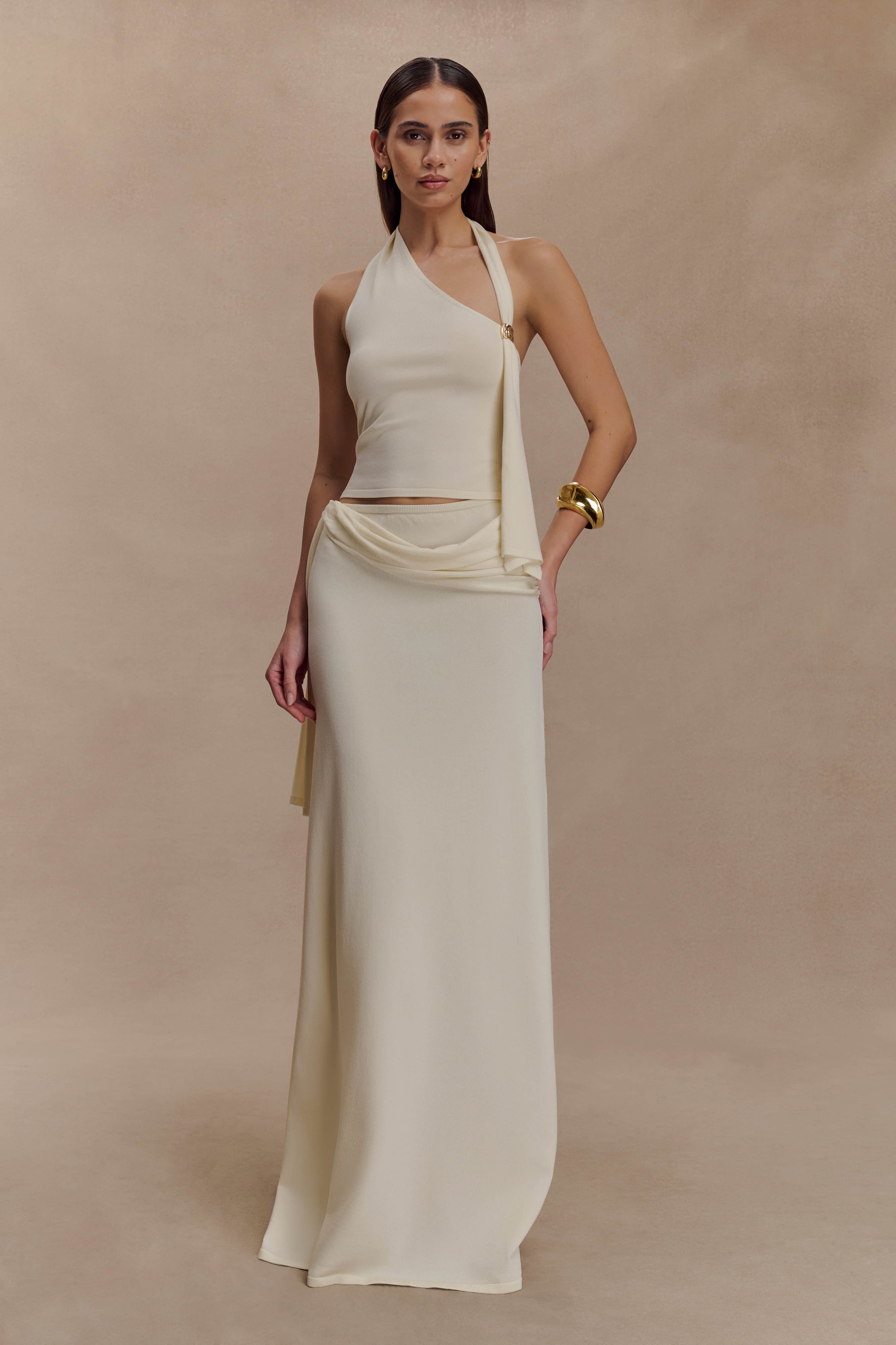 Xanthia Knit Halter Top - Ivory