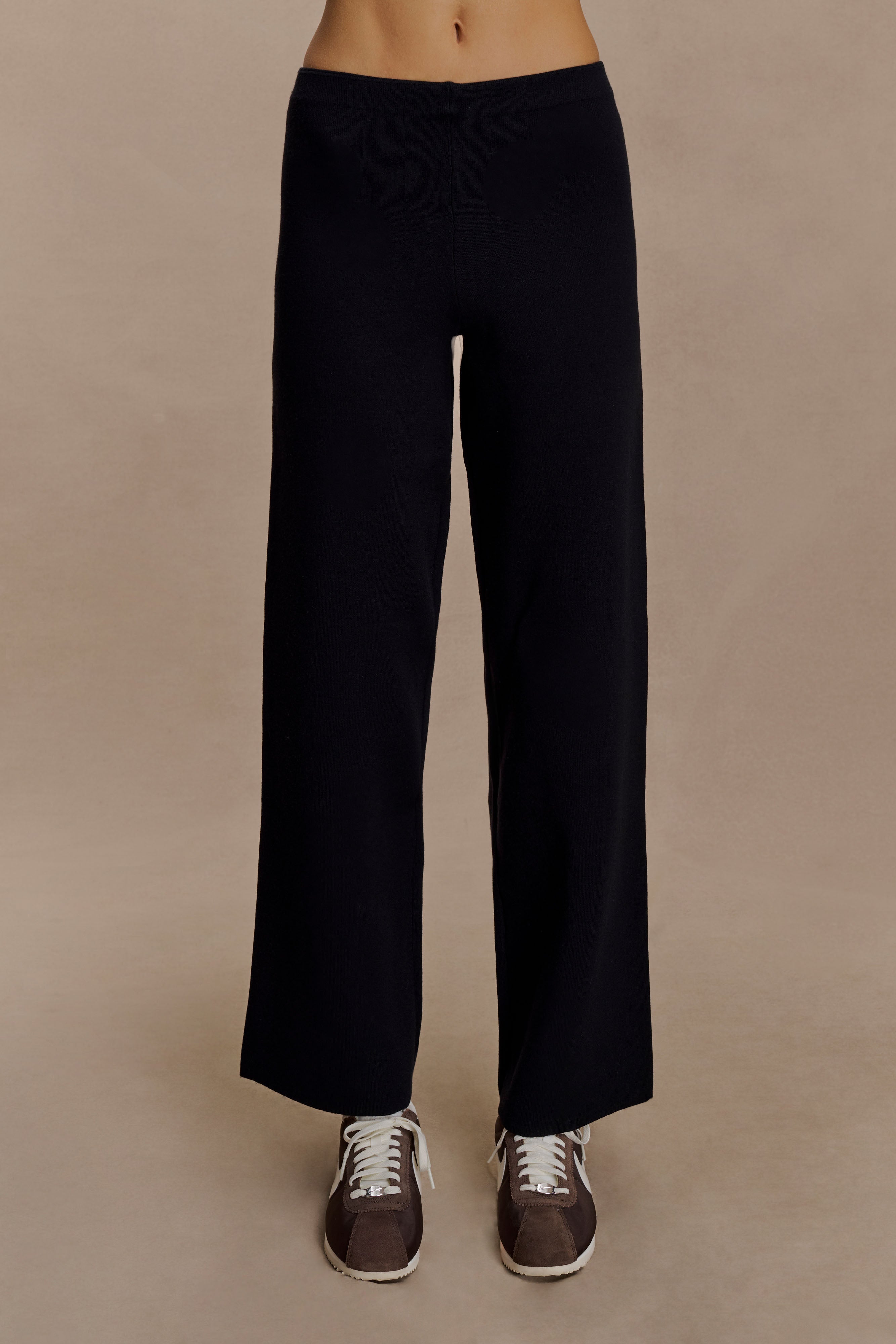 Kerrymae Straight Leg Knit Pants - Black