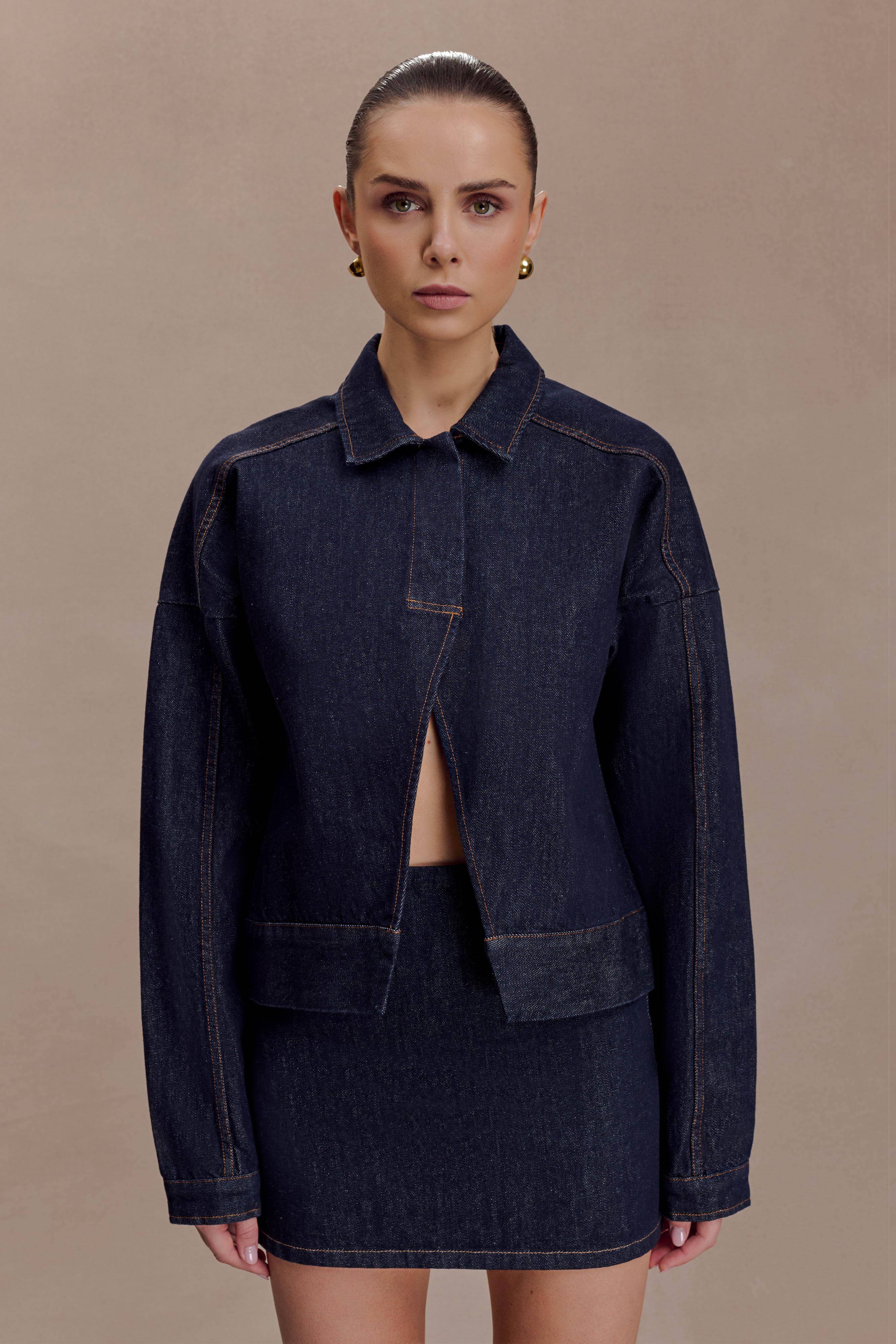 Ellie Denim Mini Skirt - Washed Indigo Blue