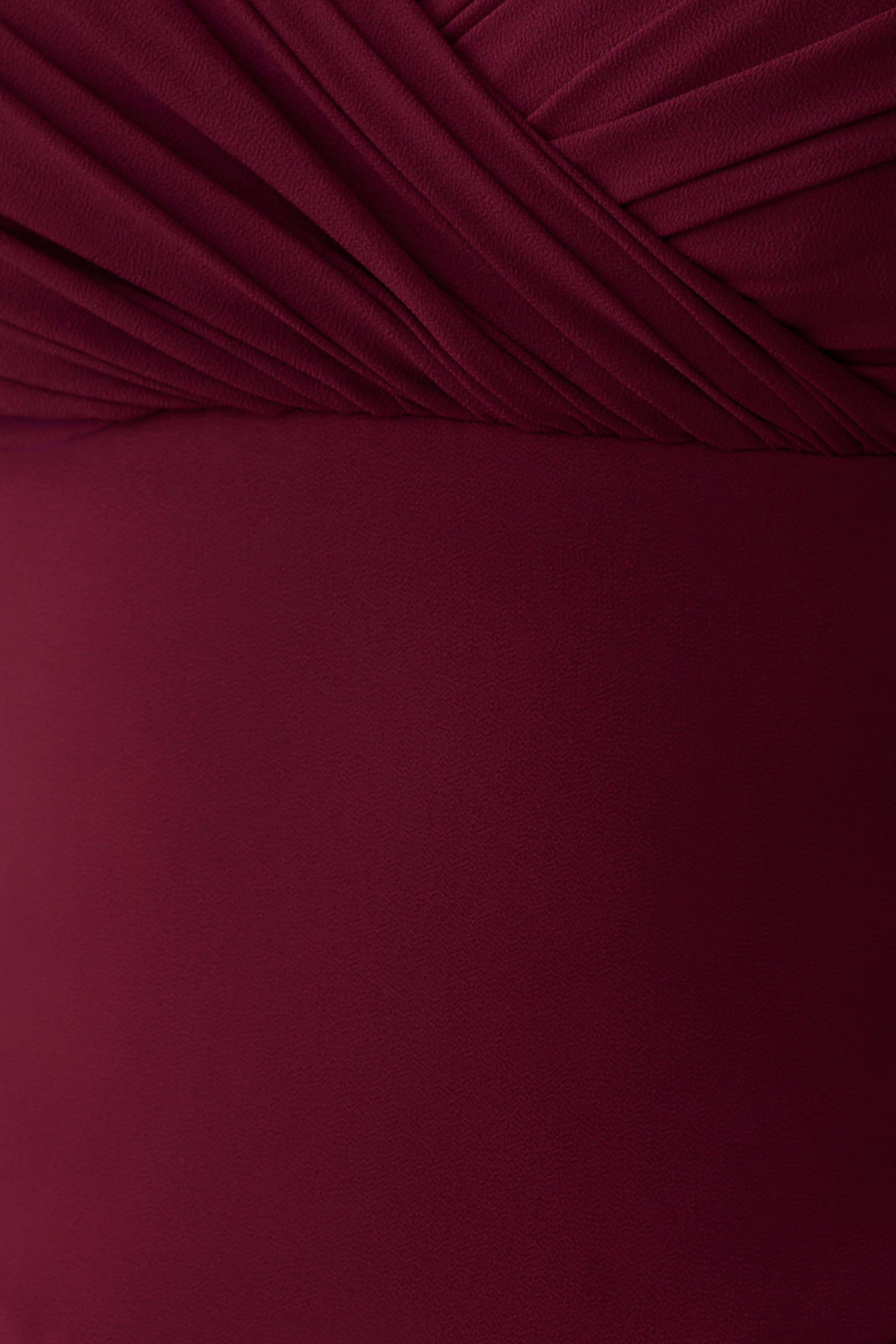 Mabel Off Shoulder Chiffon Maxi Dress - Merlot