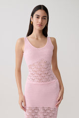 Atlantis Crochet Knit Top - Baby Pink
