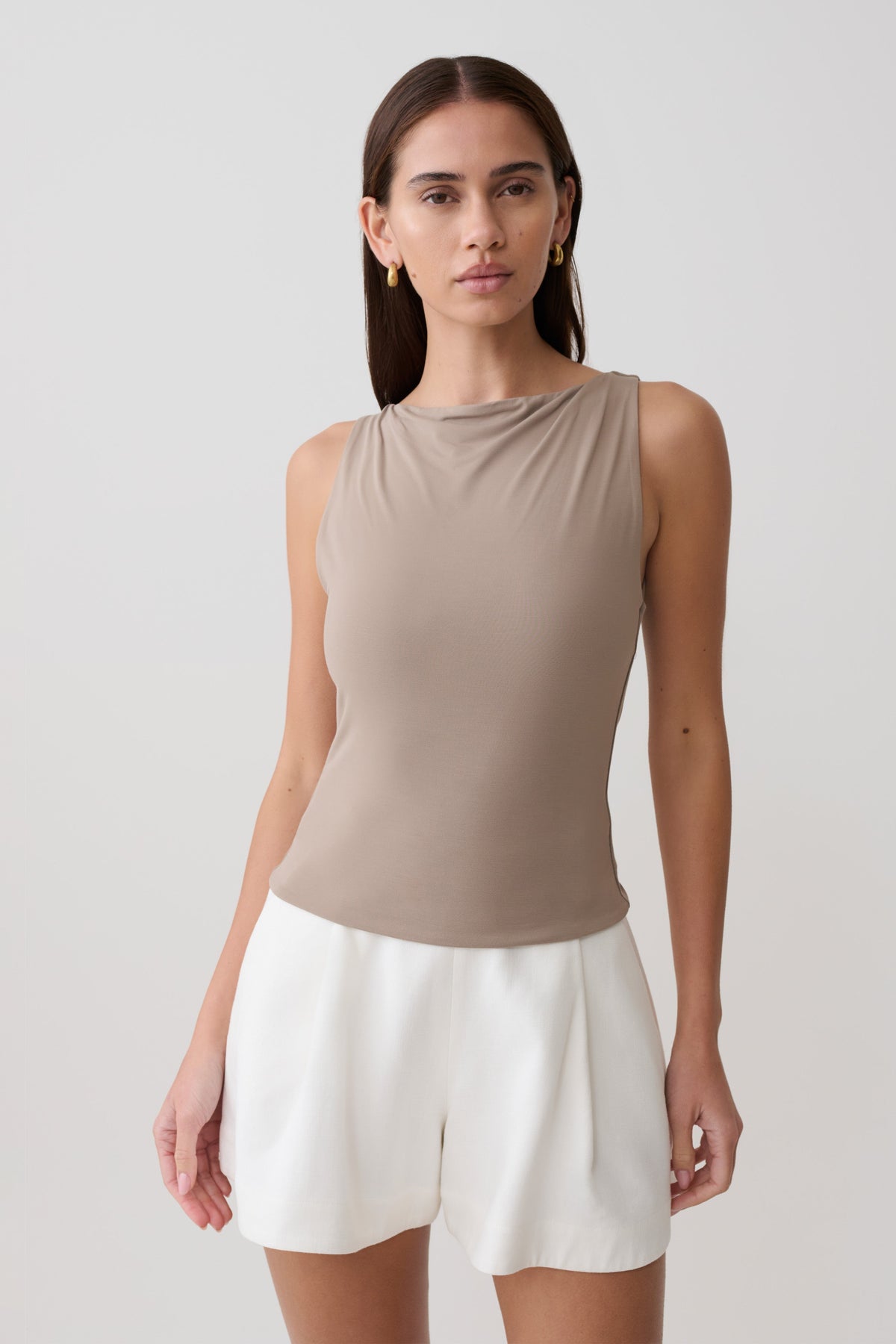 Nicolette Sleeveless Tank Top - Neutral