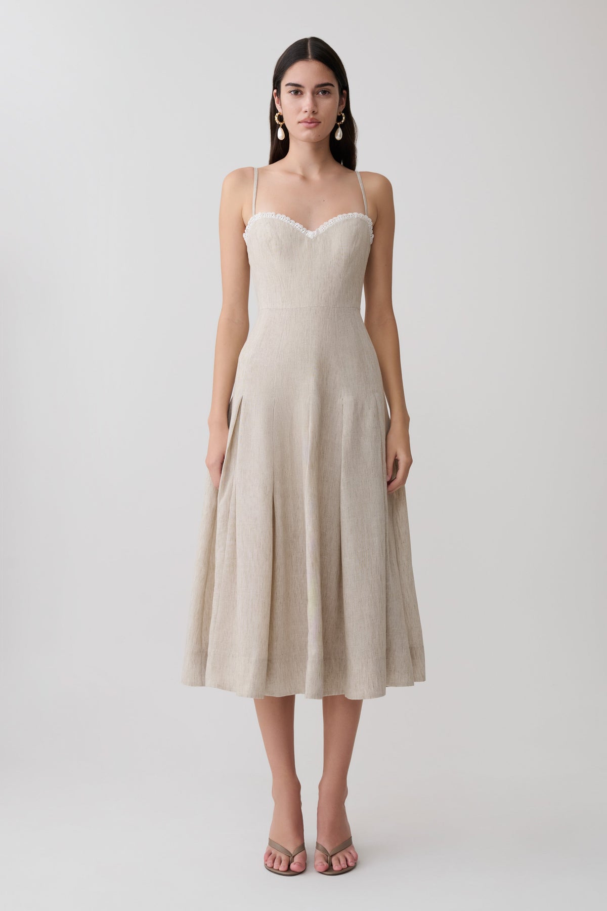 Taylor Linen Midi Dress - Natural