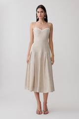 Taylor Linen Midi Dress - Natural