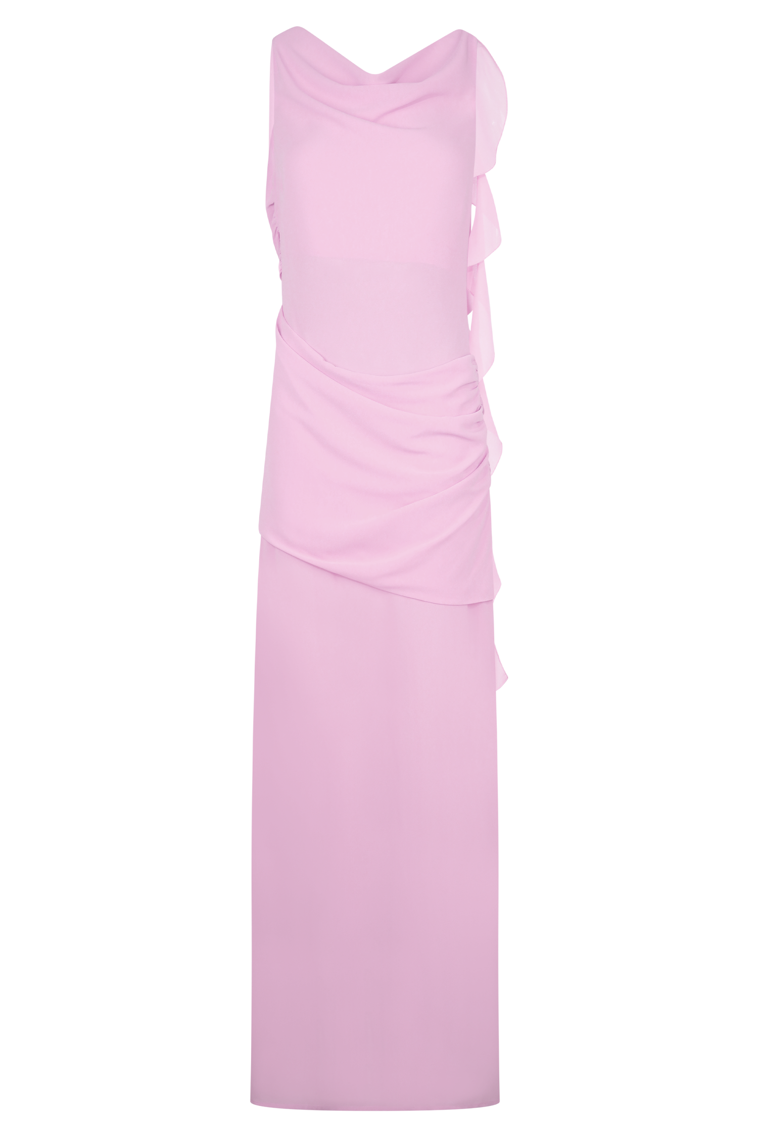 Daria Draped Chiffon Maxi Dress - Light Lilac
