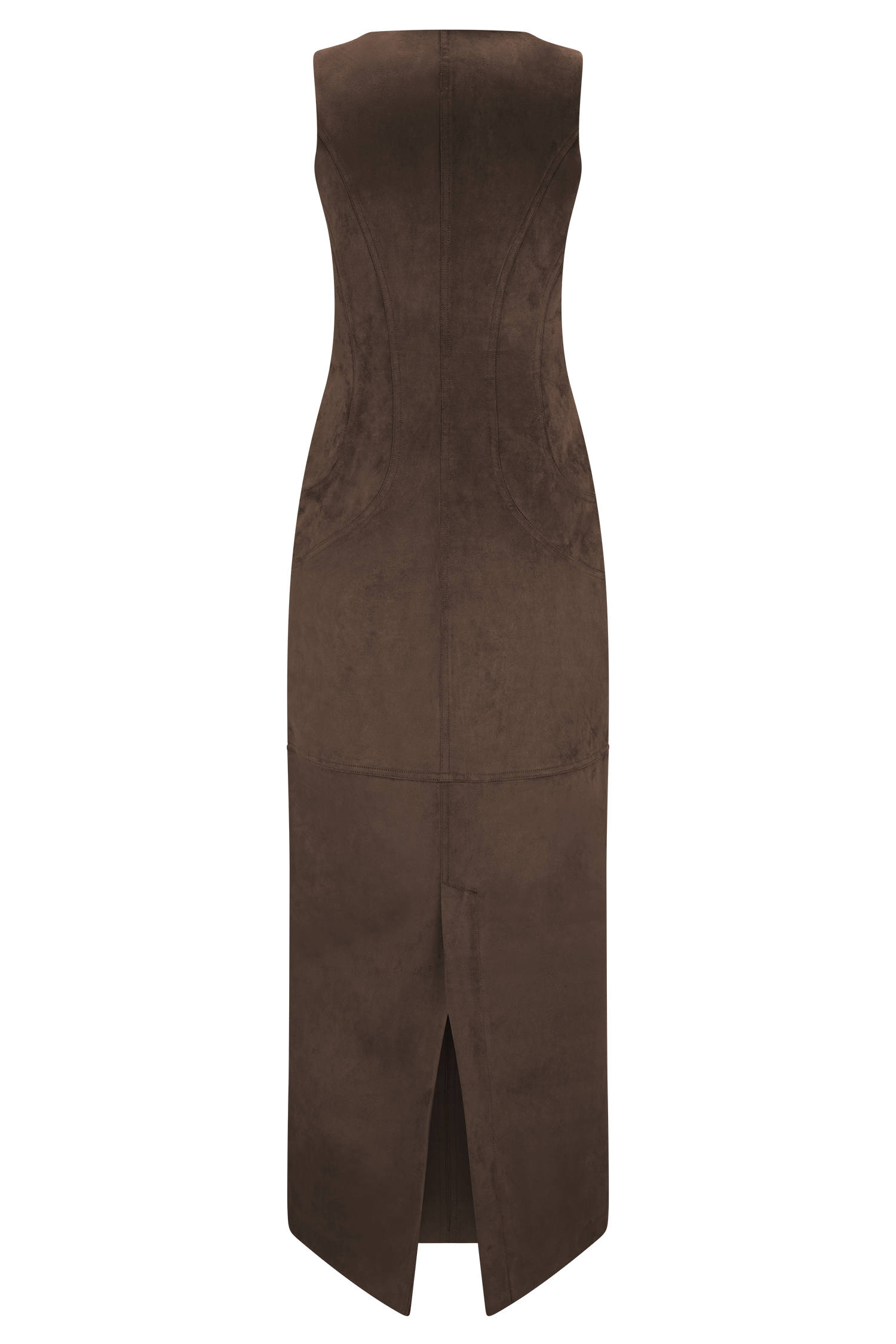 Liam Faux Suede Maxi Dress - Dark Chocolate